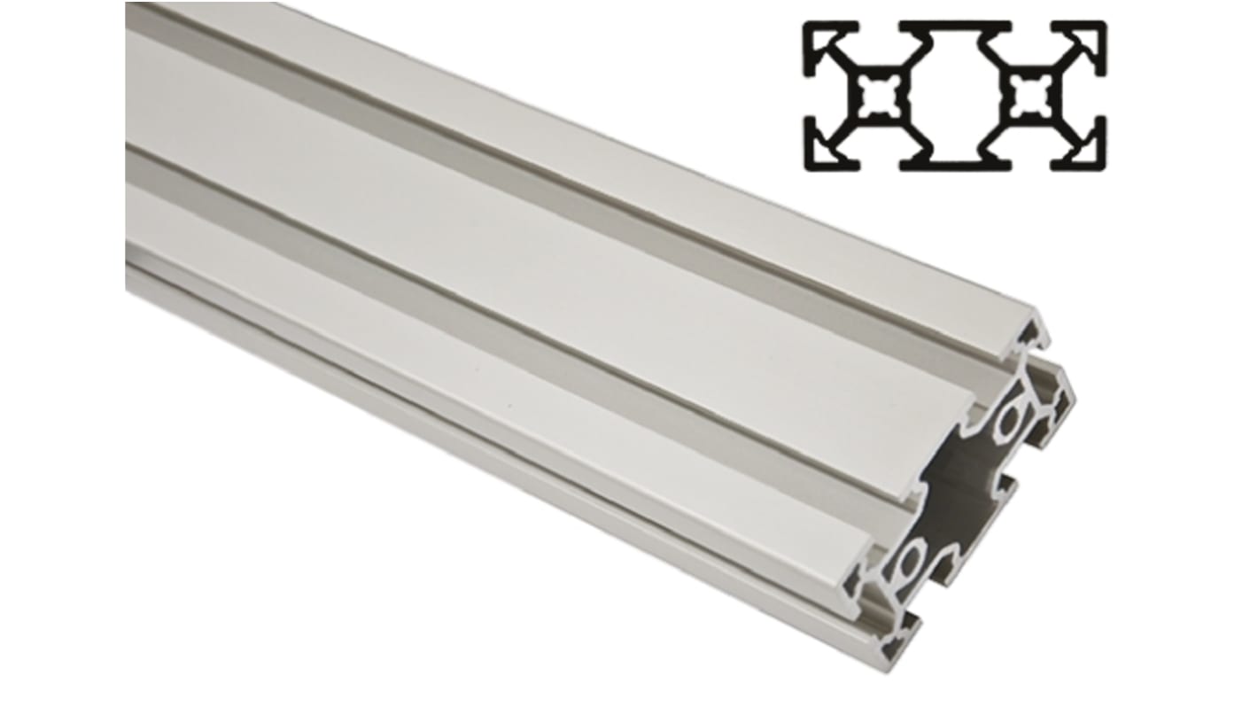 FlexLink Silver Aluminium Profile Strut, 22 x 44 mm, 5.6mm Groove, 1000mm Length, Series XD