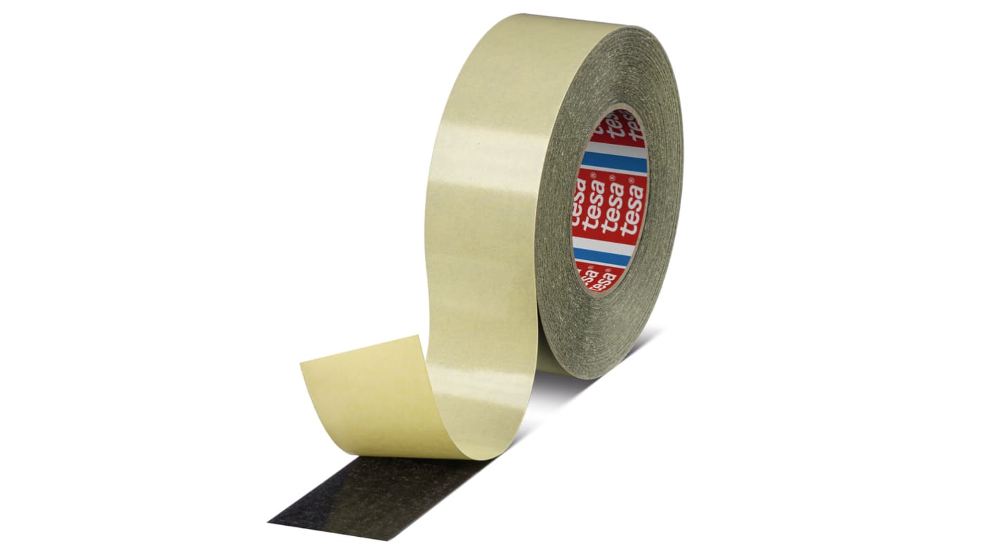 Tesa 5938 White Double Sided Cloth Tape, 190mm Thick, 8 N/cm, Cloth Backing, 50mm x 50m
