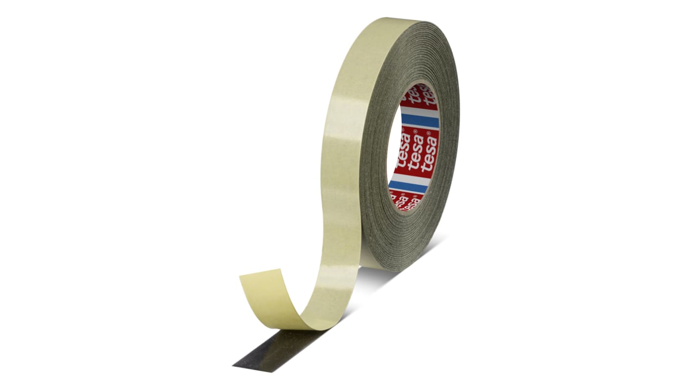 Tesa 5938 Black Double Sided Cloth Tape, 0.190mm Thick, 8 N/cm, Cloth Backing, 25mm x 50m