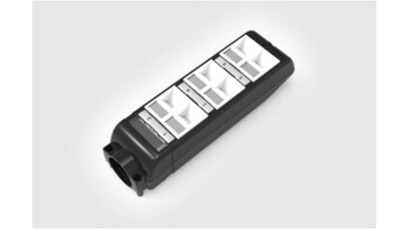 Caja de consolidación HellermannTyton Connectivity Cat6 6 vías Apantallado En Ángulo