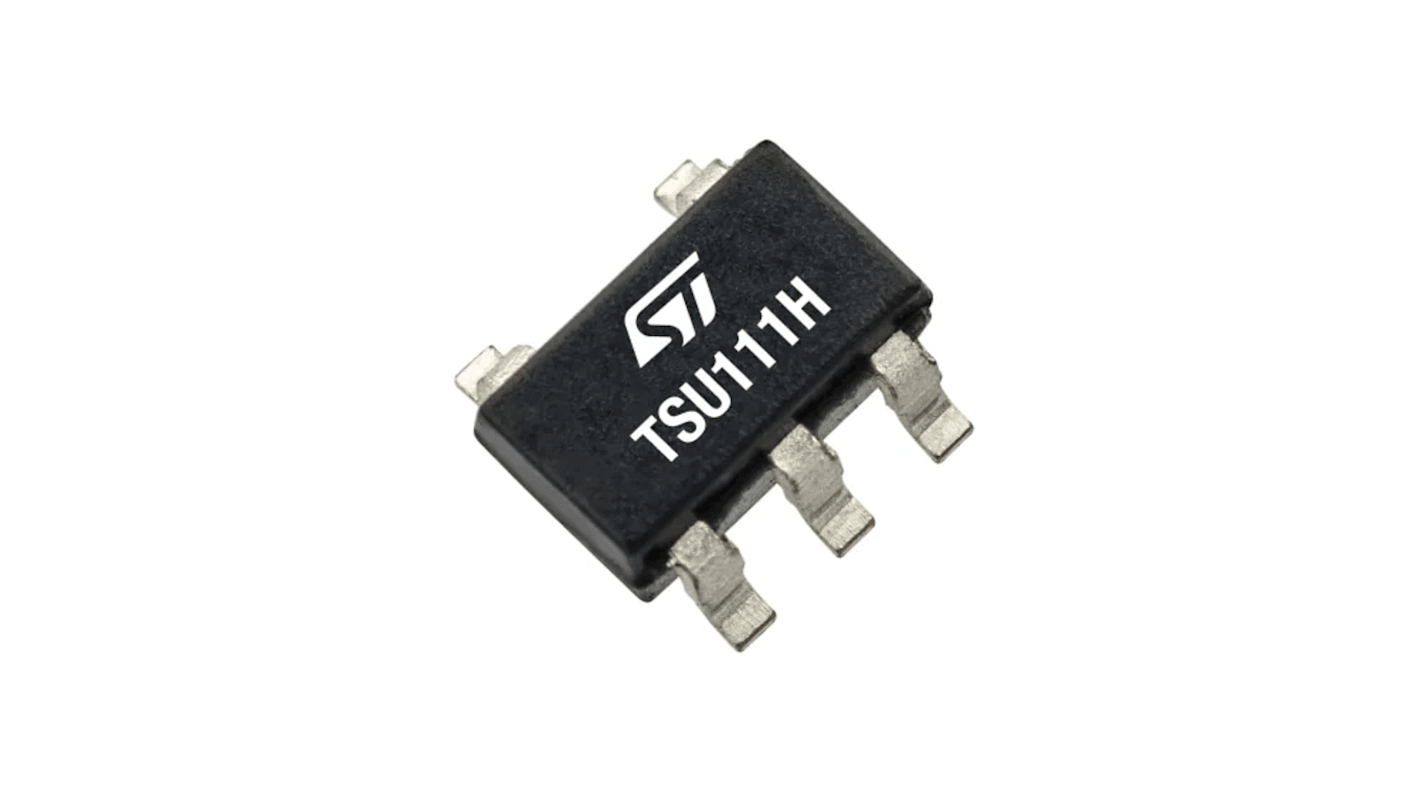 TSU111HYLT STMicroelectronics, CMOS Operational Amplifier, Op Amp, RRIO, 23MHz, 1.5 → 5.5 V, 5-Pin SOT23-5