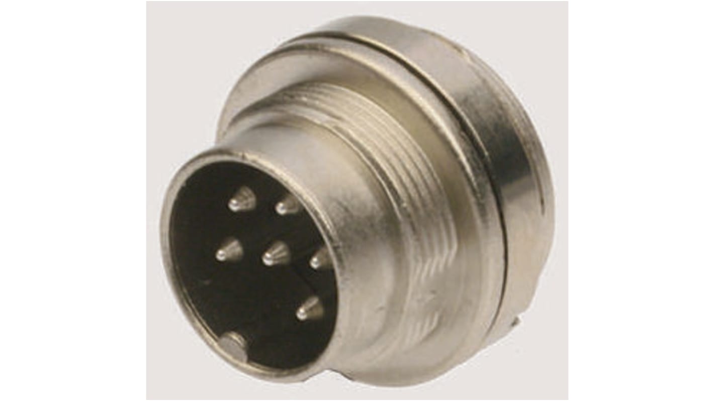 Binder Circular Connector, 6 Contacts, Panel Mount, M16 Connector, Plug, Male, IP67, 723 Series