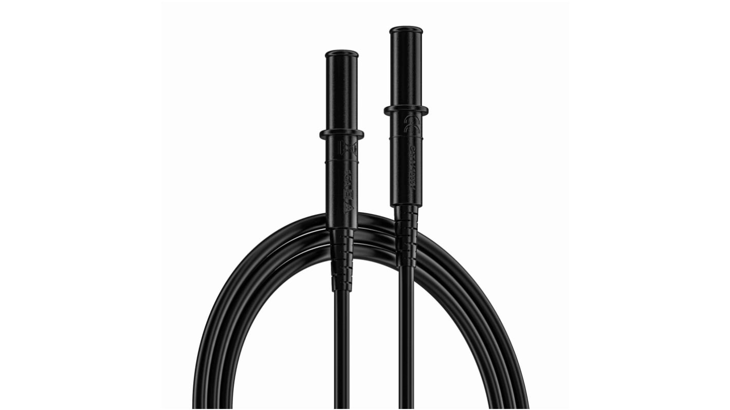 Cavi per test RS PRO, 10A, 1000V, col. Nero, 1.5m
