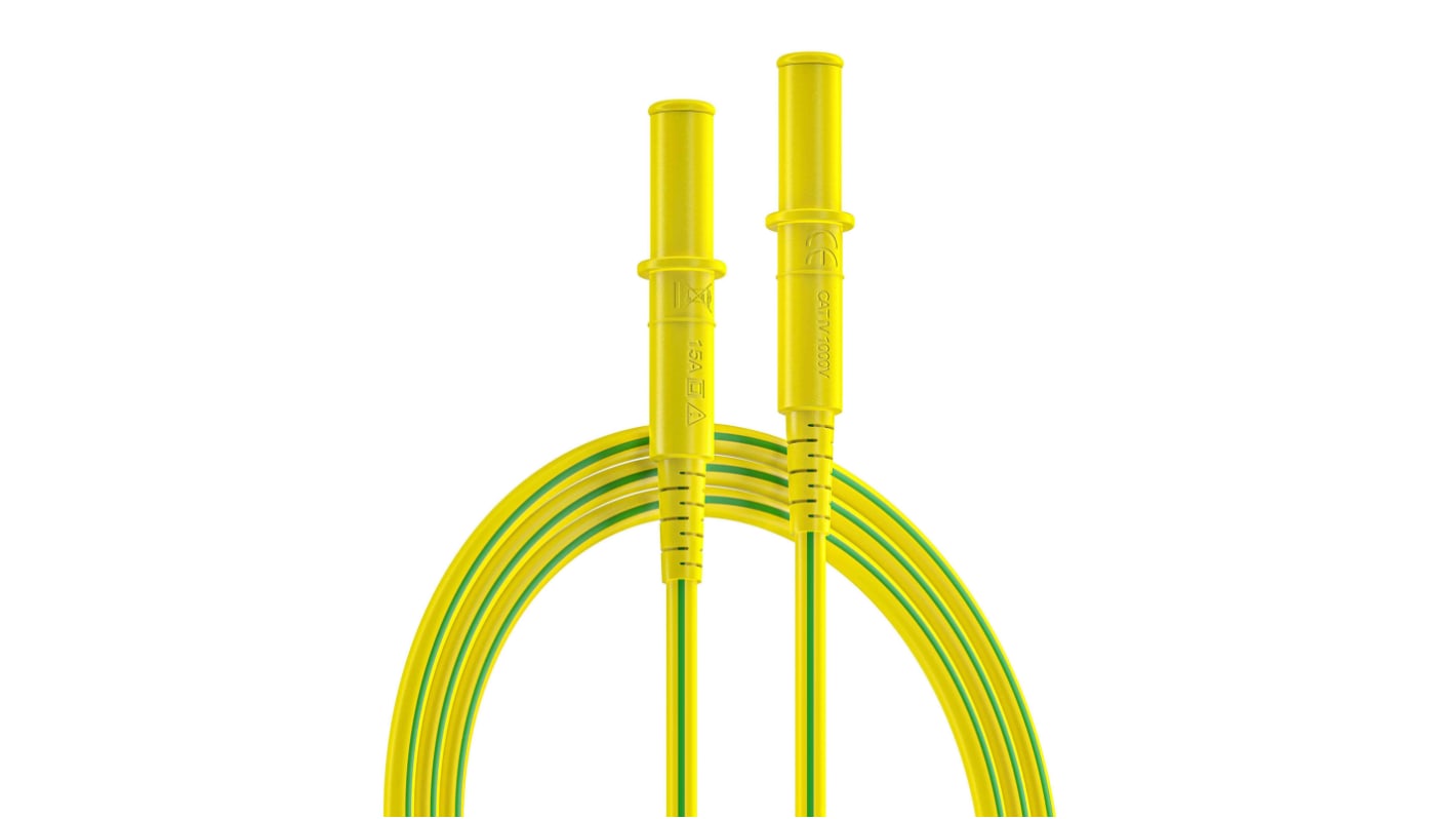 Cables de prueba RS PRO de color Verde/Amarillo, 1000V, 10A, 250mm