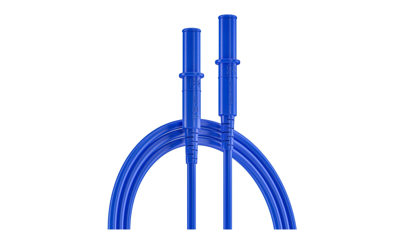 RS PRO, Prøveledninger, Blå, 1000V, 10A, 3m