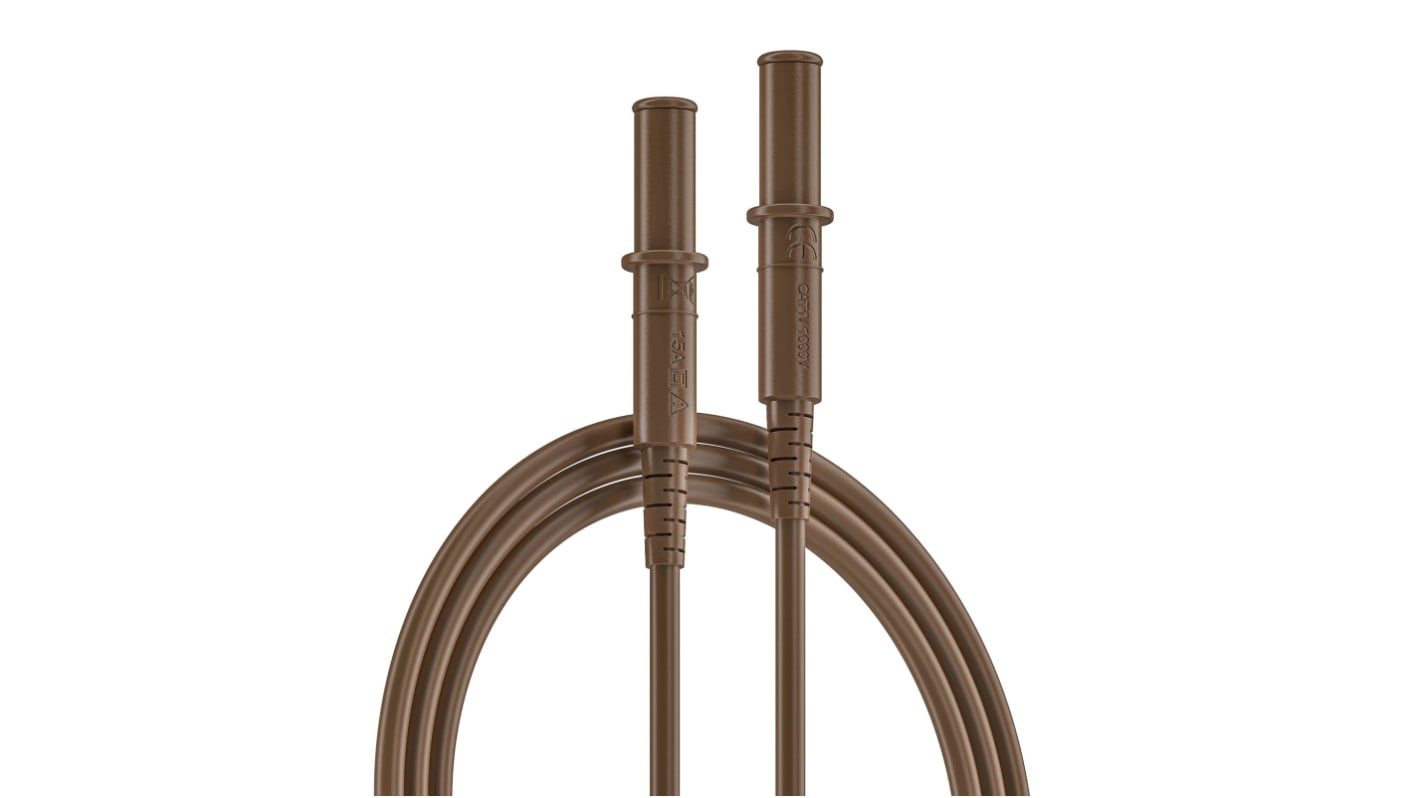 RS PRO Test Leads, 10A, 1000V, Brown, 1.5m Lead Length
