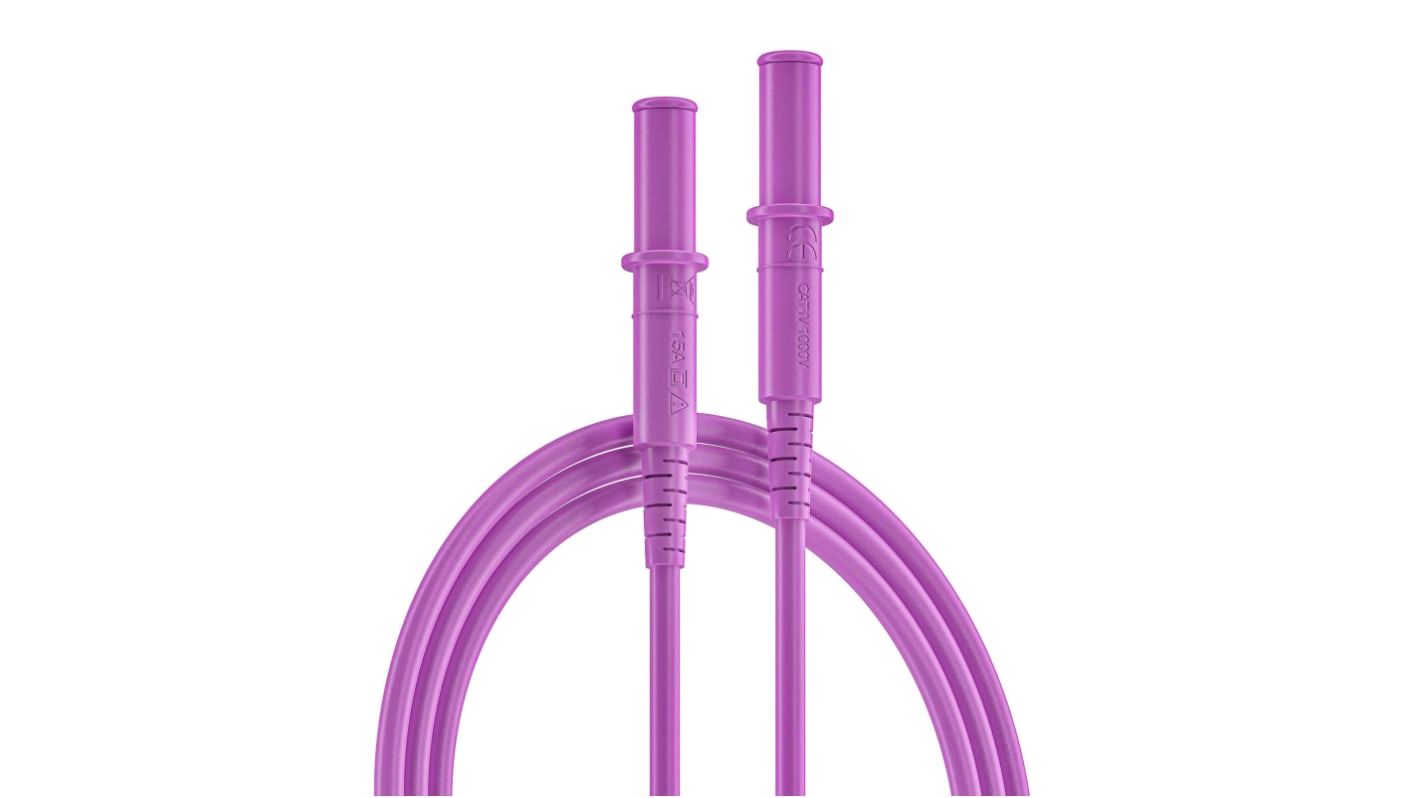 RS PRO Test Leads, 10A, 1000V, Purple, 2m Lead Length