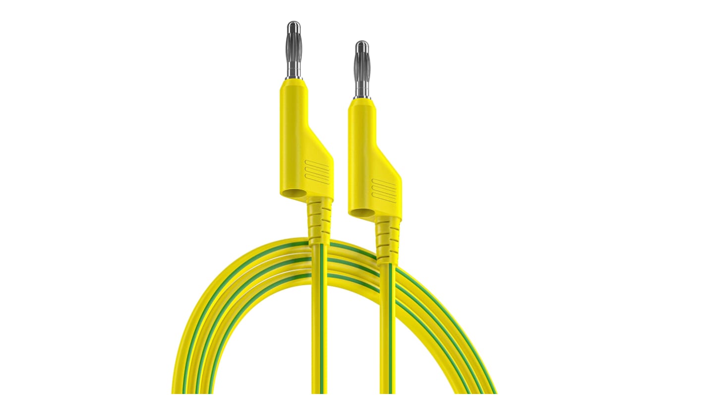 RS PRO, Prøveledninger, Grøn/gul, 1000V, 10A, 2m