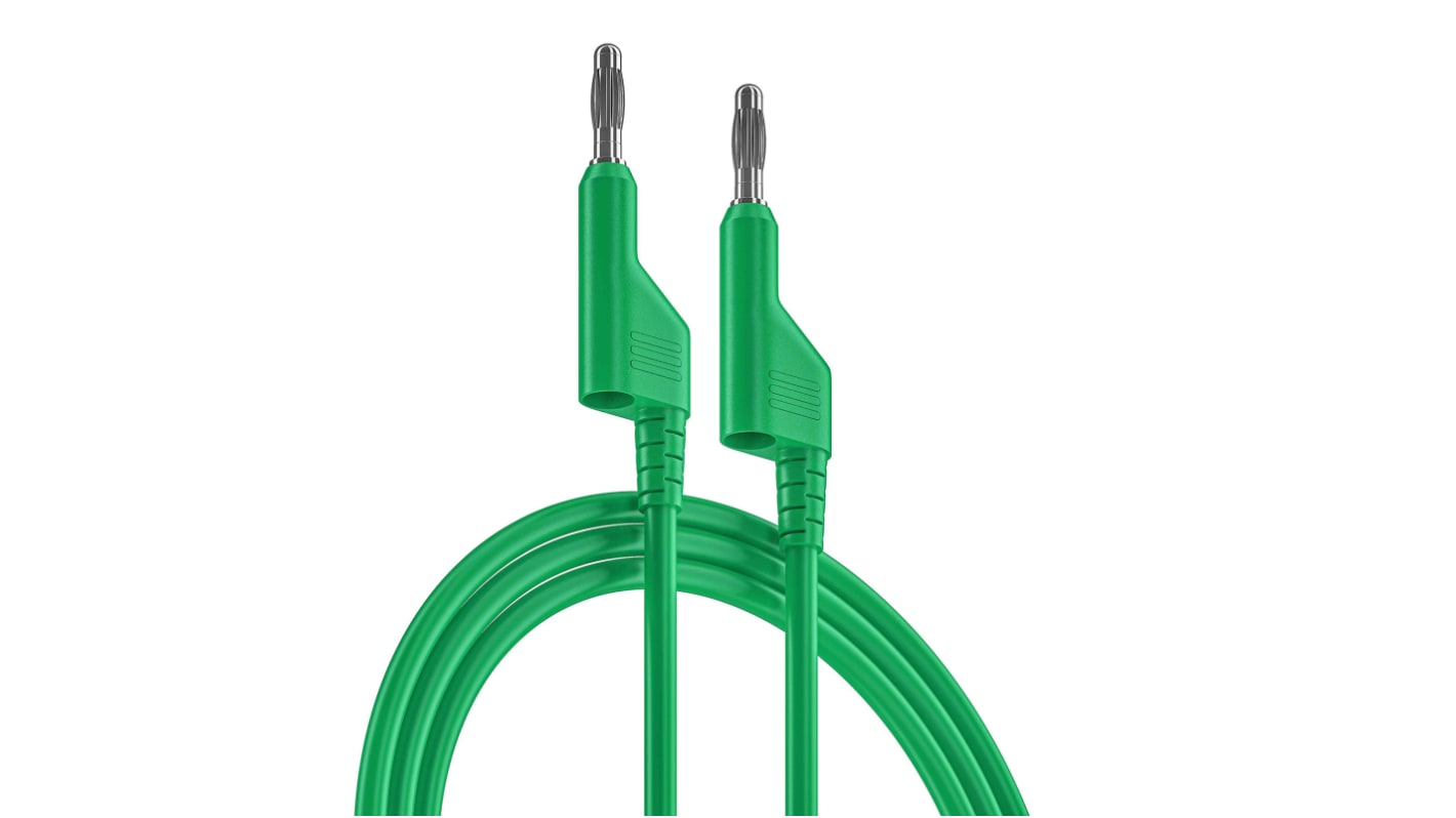 Cavi per test RS PRO, 10A, 1000V, col. Verde, 3m