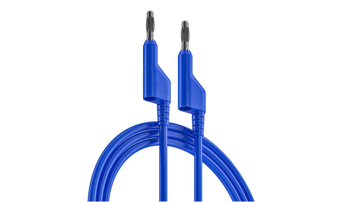 Cavi per test RS PRO, 10A, 1000V, col. Blu, 3m