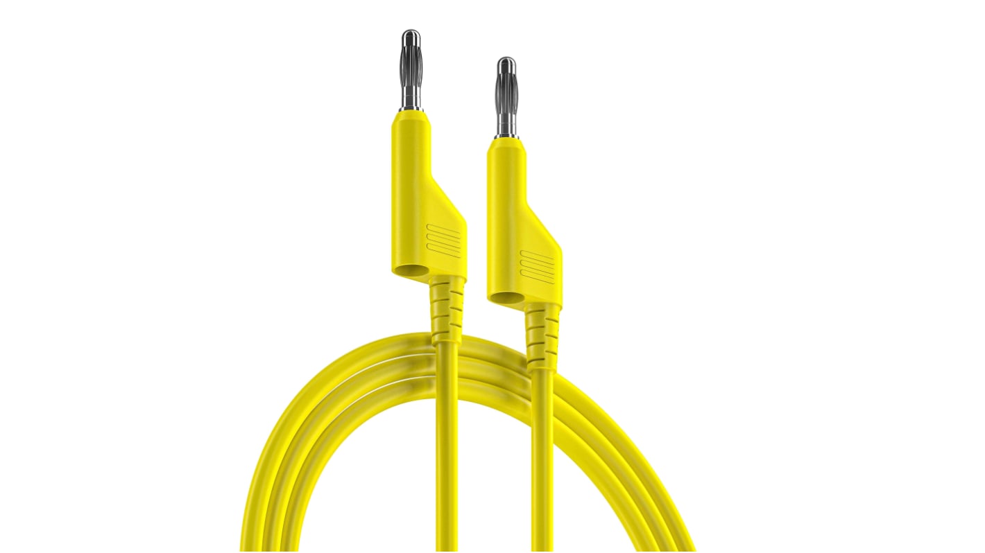 RS PRO Test Leads, 10A, 1000V, Yellow, 500mm Lead Length
