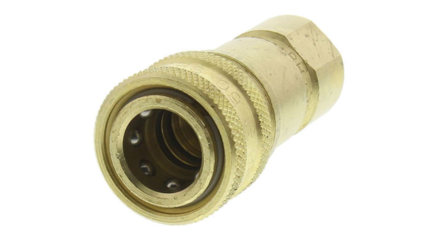 Parker Brass Female Hydraulic Quick Connect Coupling, G 1 Female