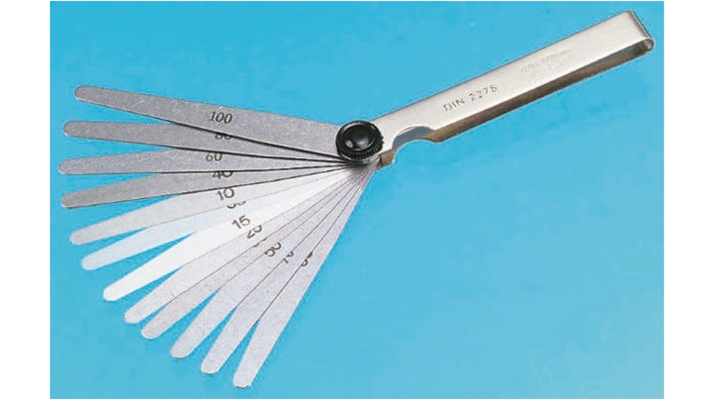 RS PRO Steel Feeler Gauge, 13 Blades, With UKAS Calibration