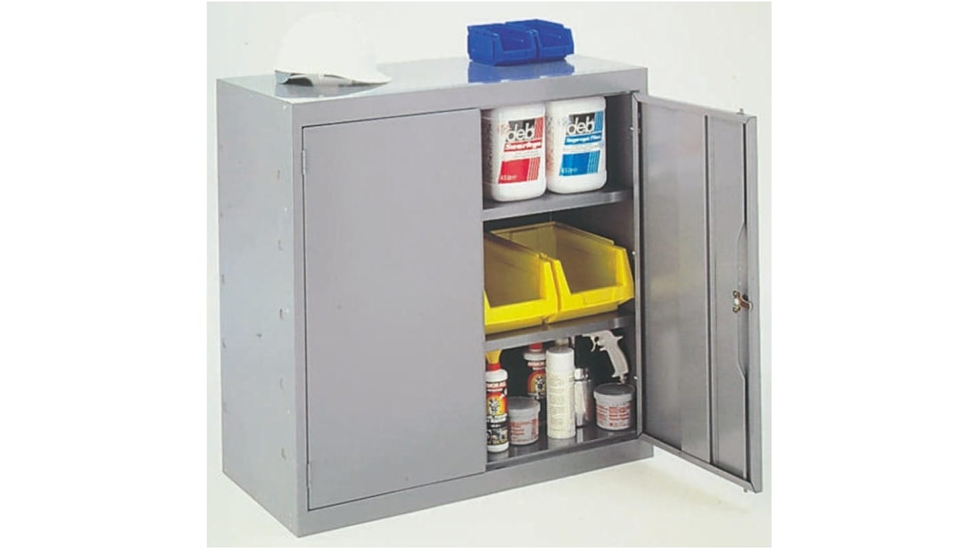 RS PRO 2 Door Mild Steel Grey Tool Locker, 984 mm x 915 mm x 505mm