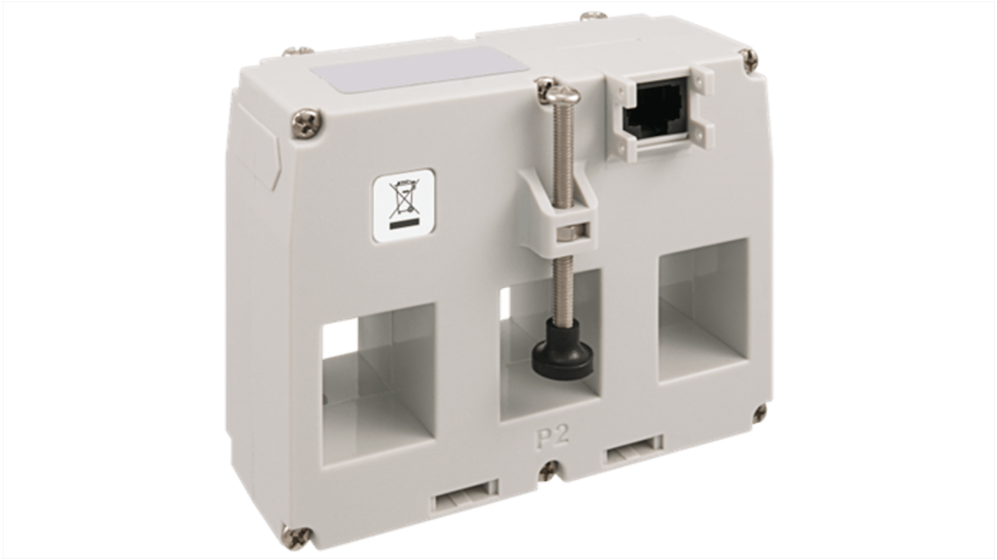 Przekładnik prądowy prąd wej 125A RS PRO prad wyj 330 mV otwór 25 x 21mm Transformator prądowy na szynę DIN