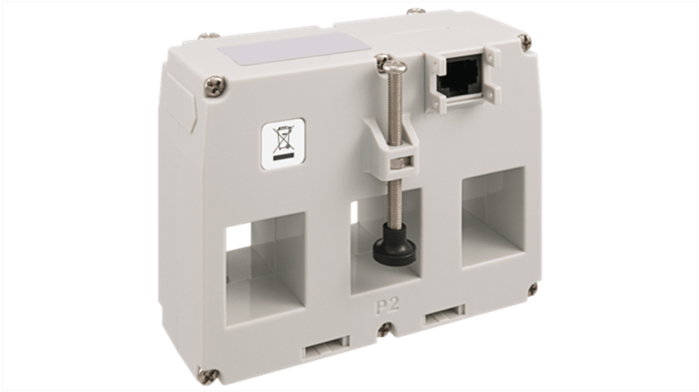 RS PRO DIN Rail Mounted Current Transformer, 250A Input, 3 x 250A, 330 mV Output, 25 x 21mm Bore, 330 mV