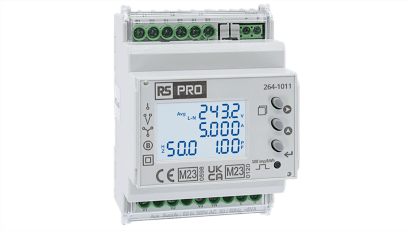 RS PRO 1 3 Phase LCD Energy Meter Type Energy Meter RS