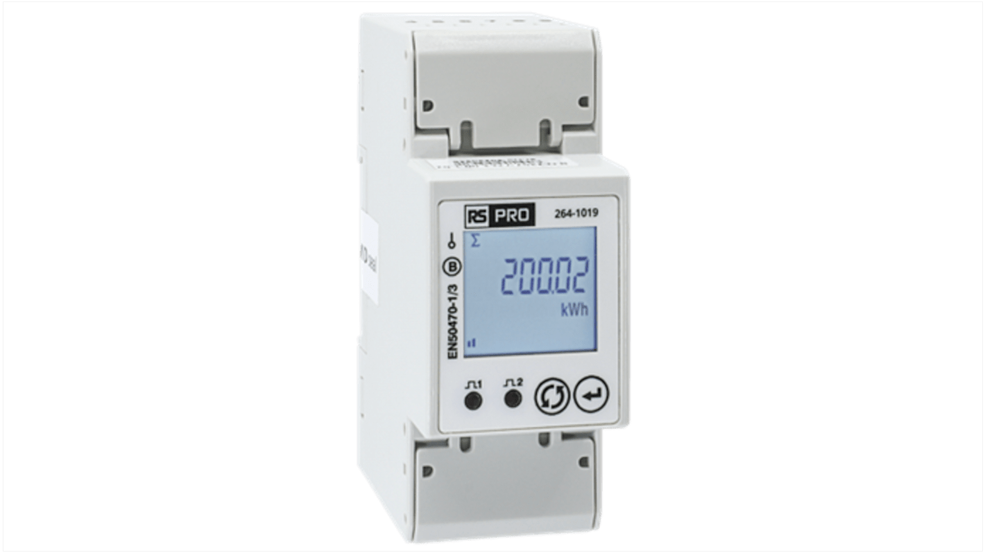Contatore di energia RS PRO, monofase fasi, display LCD