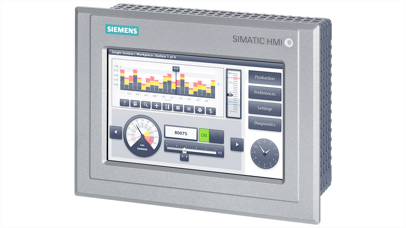 Siemens SIPLUS Series TP700 Comfort Outdoor HMI Panel - 7 in, TFT Display, 800 x 480pixels