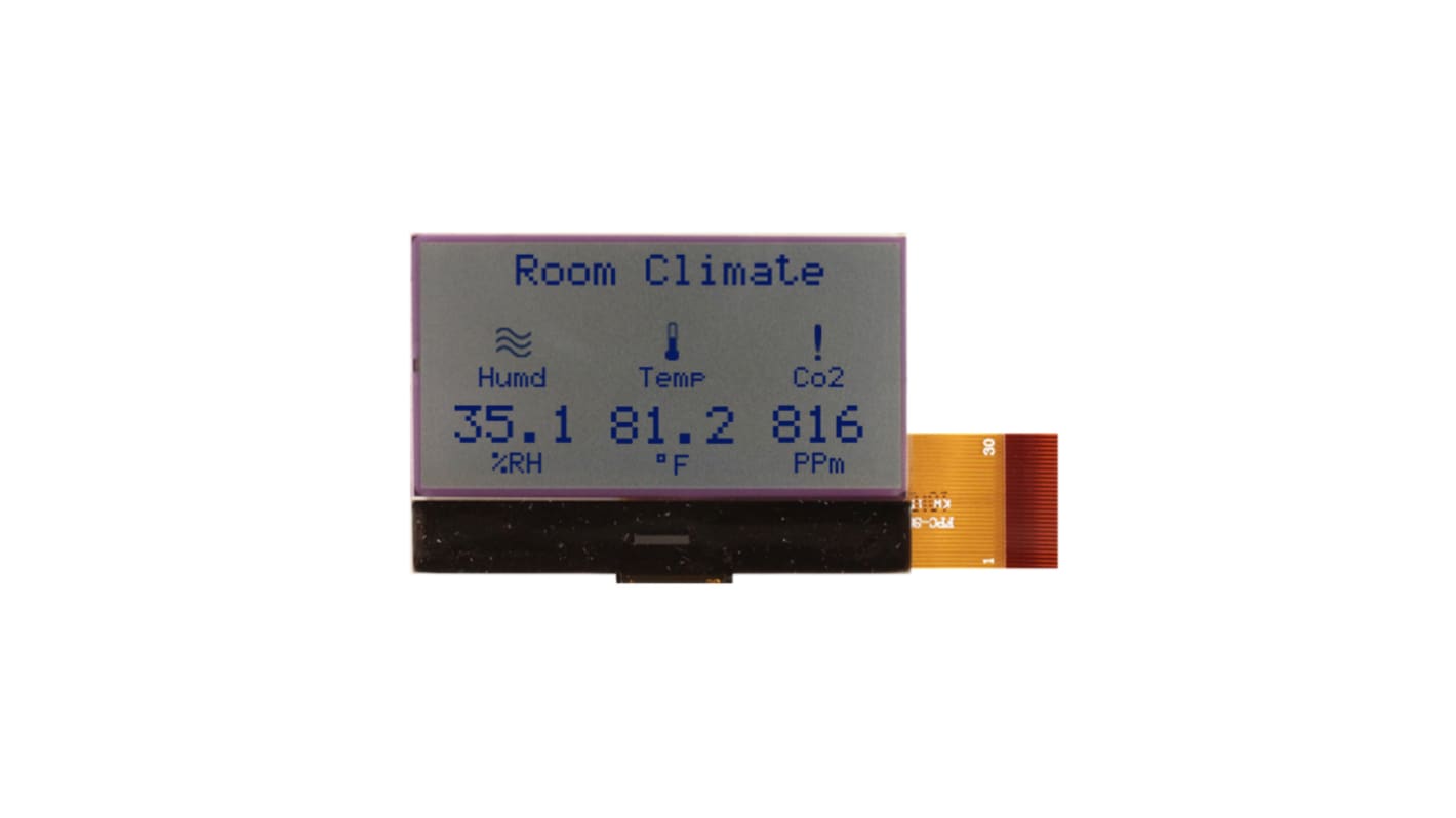 NEWHAVEN DISPLAY INTERNATIONAL NHD-C12864GG-RN-GBW NHD Graphic LCD Display, White on White, Reflective