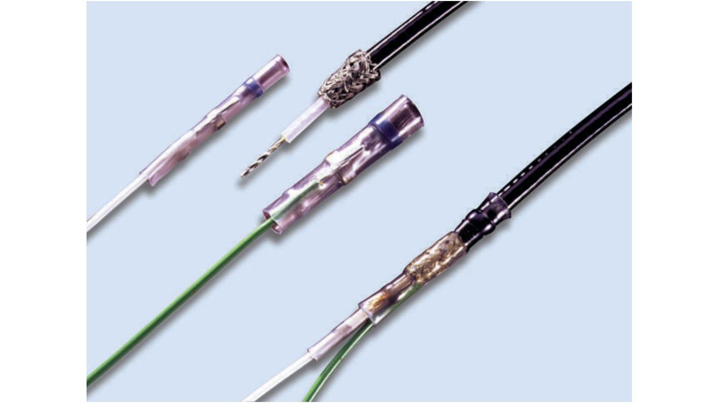 TE Connectivity Transparent Polyolefin Solder Sleeve 33mm Length 3.3 → 6mm Cable Diameter