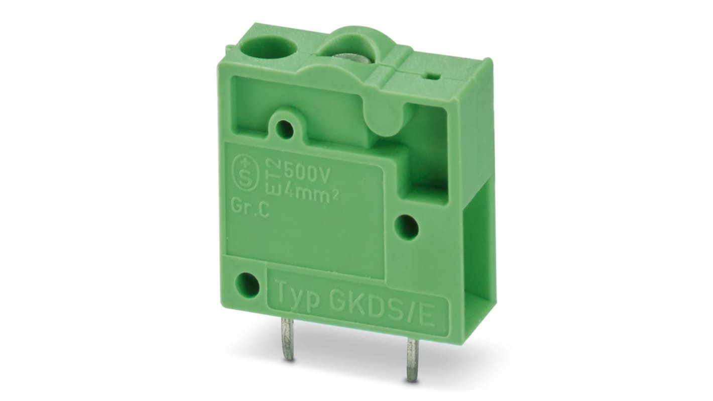 Phoenix Contact PCB Terminal Block, 7.5mm Pitch, Through Hole Mount, 1-Row