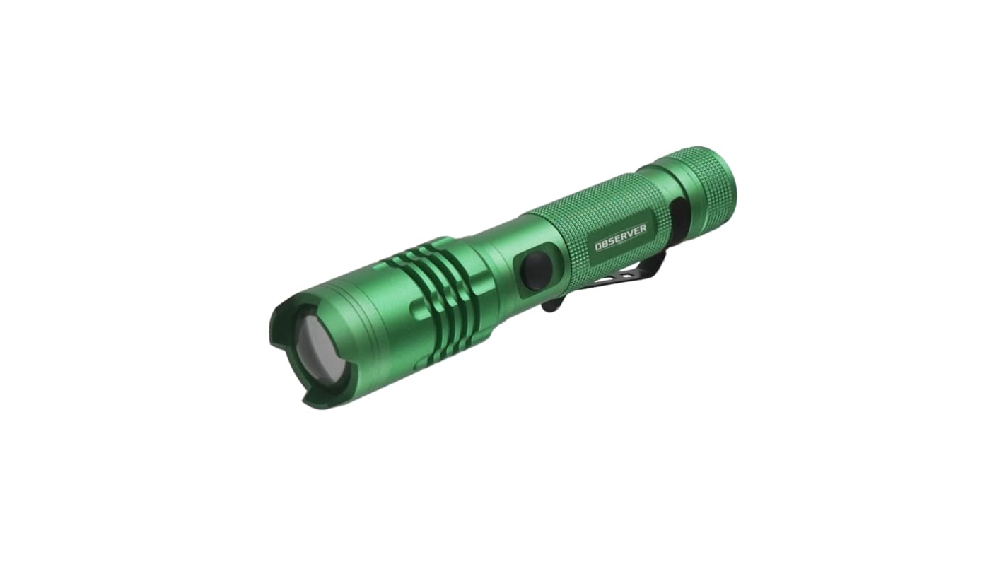 Observer Tools 充电式手电筒, 1200 lm, LED, 锂离子电池, 绿色, IP65, FL1000-G