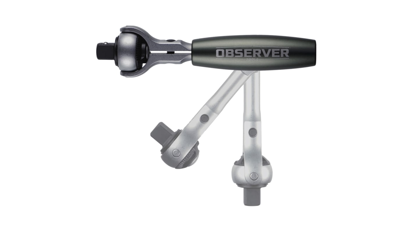 Observer Tools OBS-SR14 1/4 Zoll Vierkant Ratsche Drehvorrichtung CrV-Stahl, Länge 125 mm