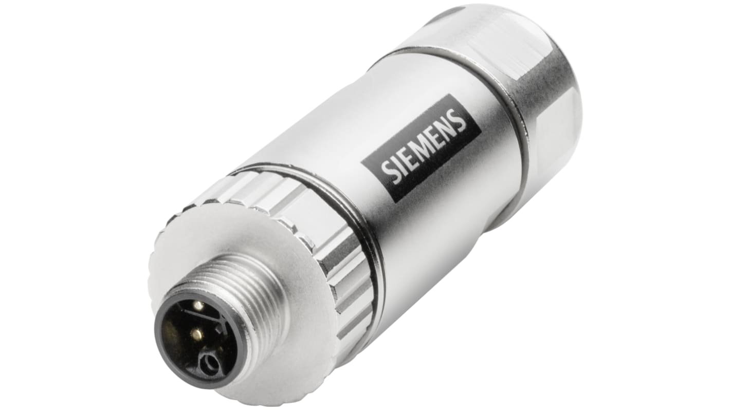 Siemens Circular Connector, 4 Contacts, Cable Mount, M12 Connector, Plug