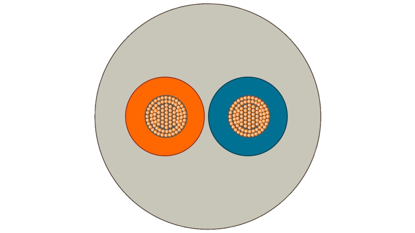 Siemens Multicore Mains Power Cable, 2 Cores, 0.75 mm², 2000m