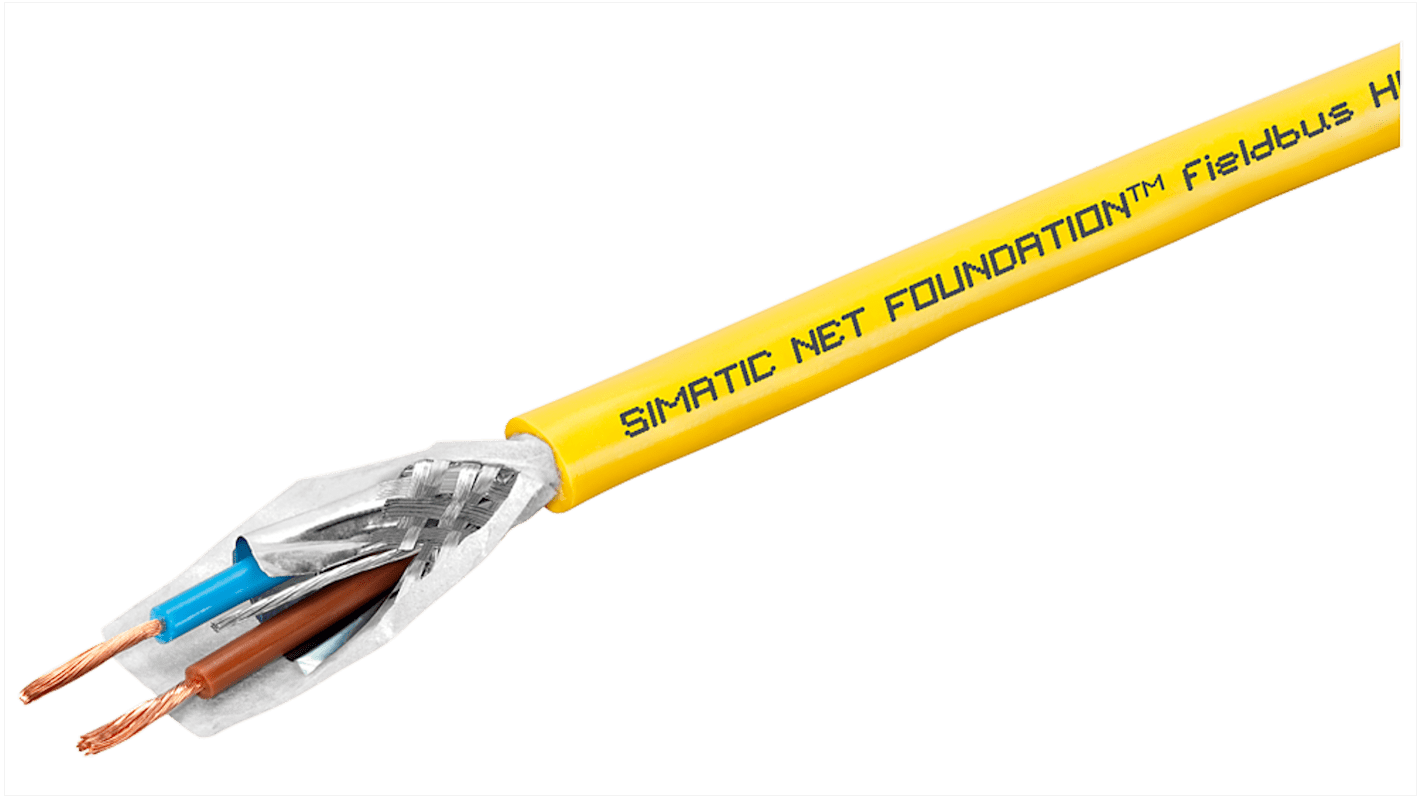 Siemens Multicore Industrial Cable, 2 Cores, 1000m, Aluminium foil with a braided tin-plated copper wire screen Shield