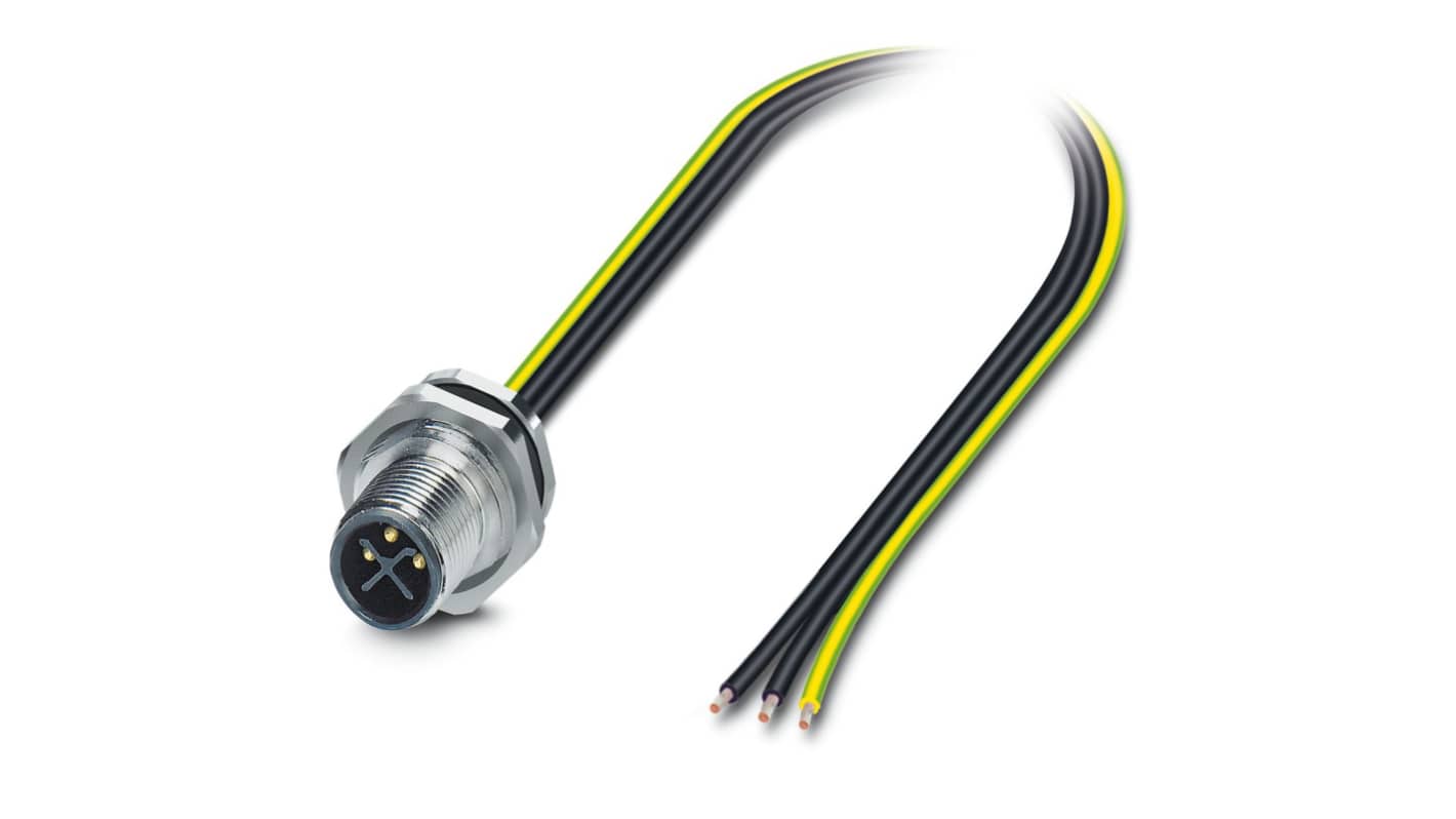 Connettore circolare Phoenix Contact, maschio, M12, 3 poli, Montaggio posteriore