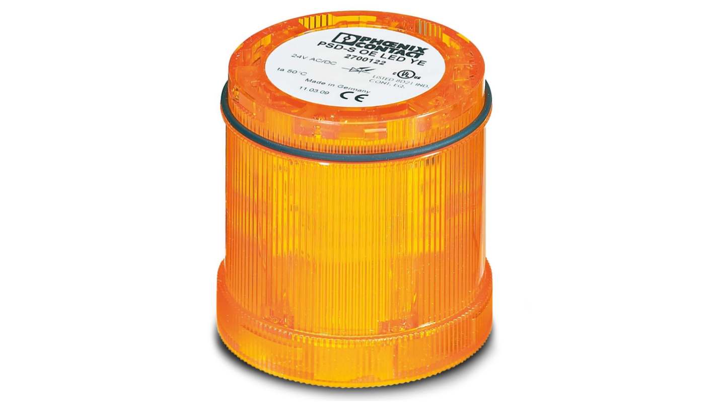 Phoenix Contact Yellow Signal Tower, 24 V, LED Bulb, AC/DC
