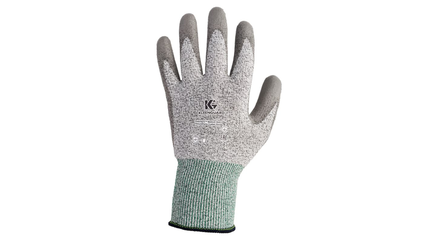 Kimberly Clark G60 Grey HPPE Cut Resistant Gloves, Size 11, Polyurethane Coating