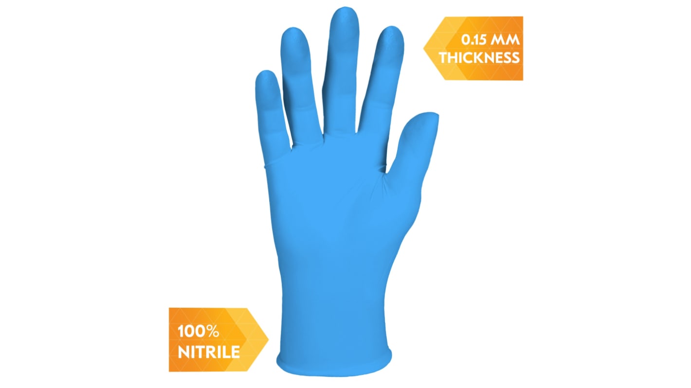 Kimberly Clark G10 Blue Powdered Nitrile Disposable Gloves, Size M, 1000 per Pack