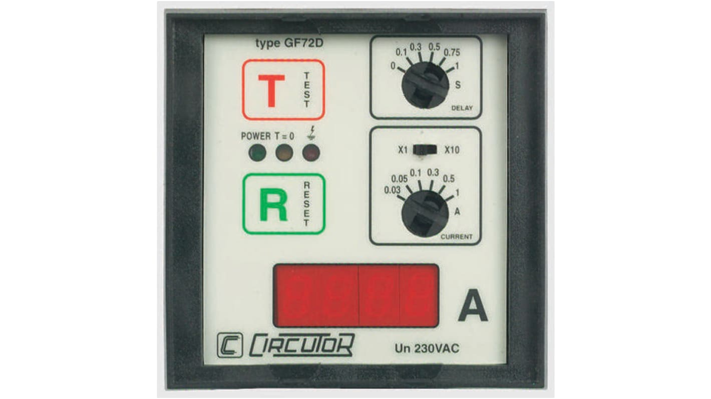 553142 Panel mount adjustable RCD relay RS