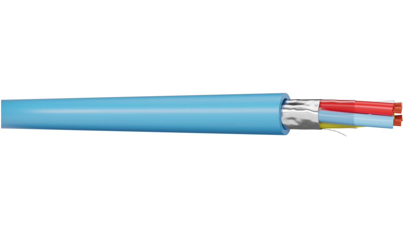 AXINDUS INSTRUM Instrument Cable, 1 Cores, 0.9 mm, EGSF, Screened, 100m, Blue PVC Sheath