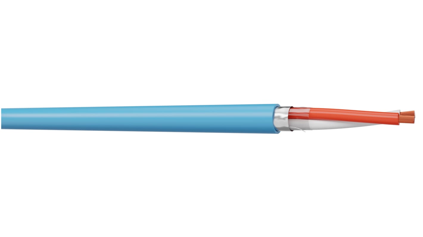AXINDUS INSTRUM Instrument Cable, 3 Cores, 0.9 mm, EGSF, Screened, 100m, Blue PVC Sheath
