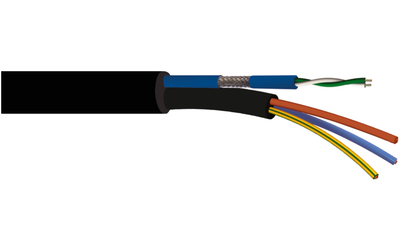S2Ceb-Groupe Cae Shielded Twistd Pair 0.22 mm² 2 Core Power Cable, Green/White Polyvinyl Chloride PVC, 100m