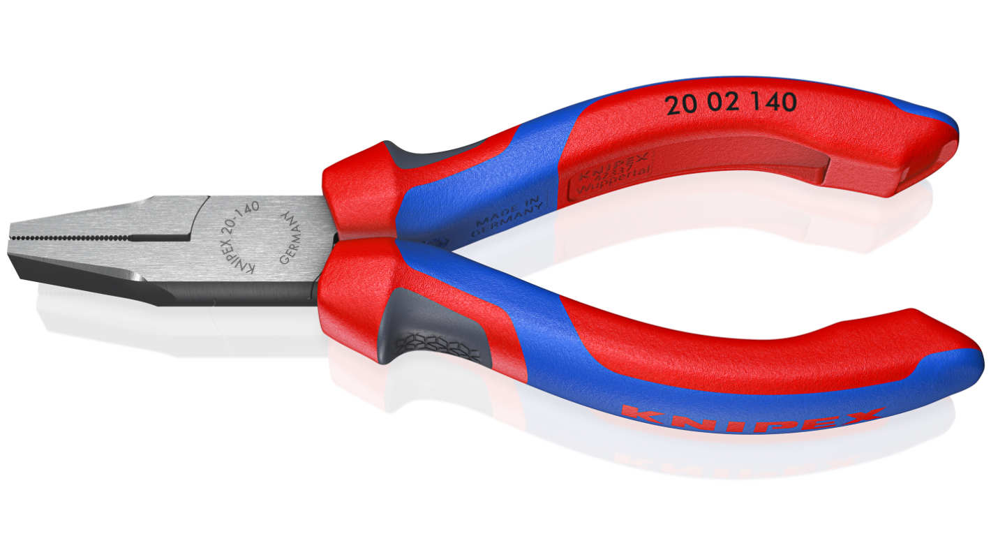 Knipex 20 02 140 Nose pliers, 140 mm Overall, Flat, Straight Tip, 28mm Jaw