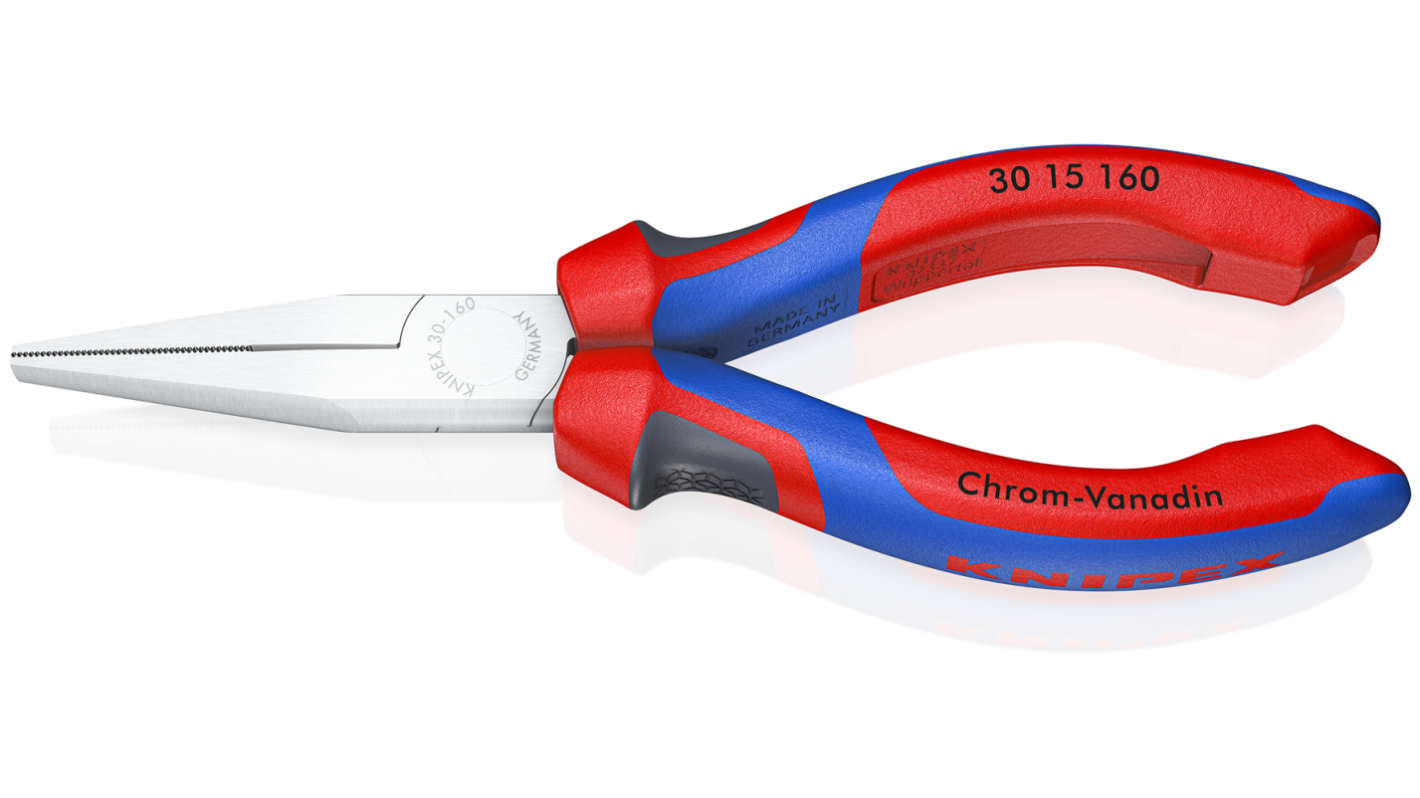 Knipex Long Nose Pliers, 170 mm Overall, Straight Tip, 46,5mm Jaw