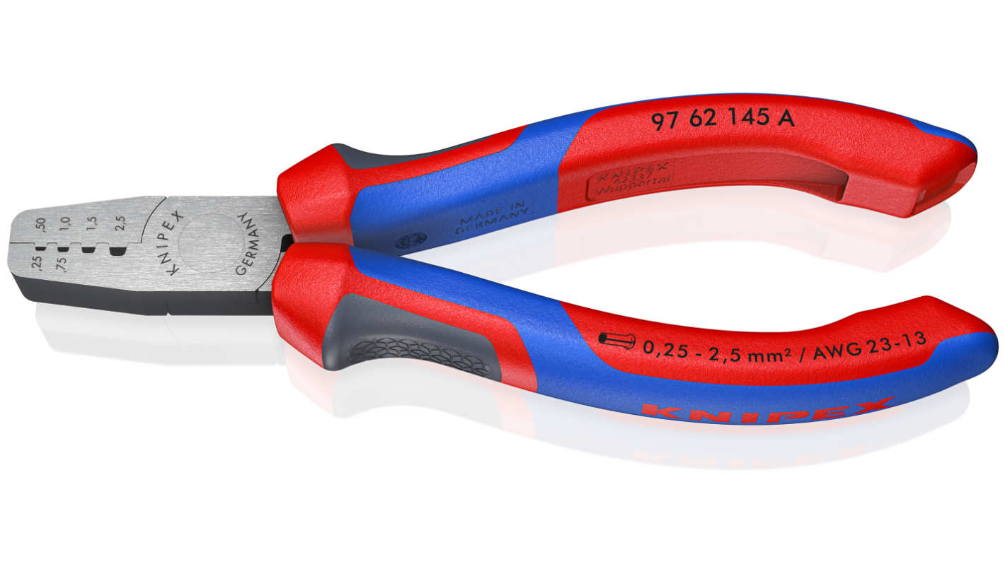Knipex 97 Hand Crimp Tool for Bootlace Ferrule, 0,25 → 2,5mm² Wire