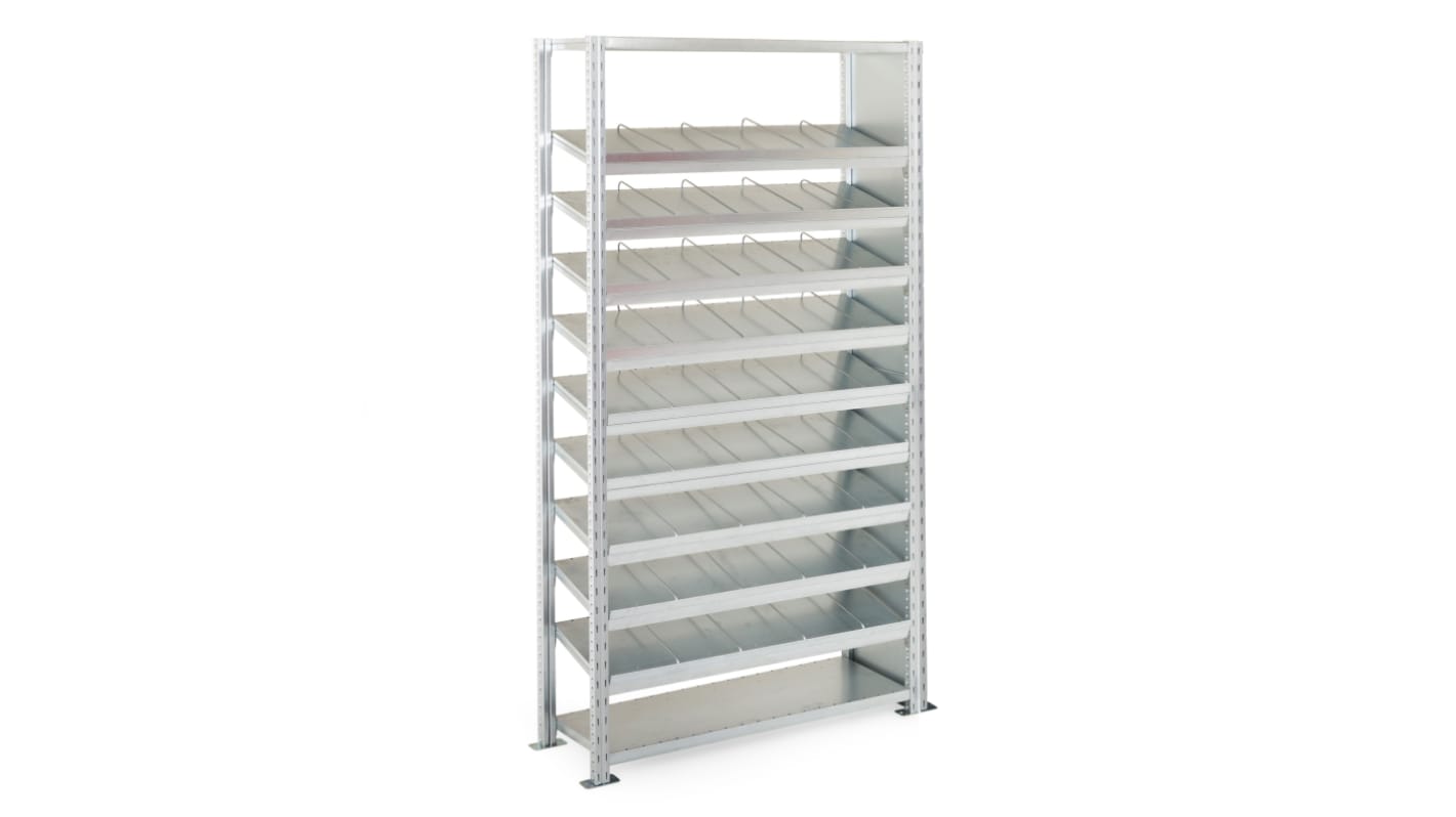 Manorga Galvanised 9 Shelf Modular Shelving Extension Bay, 2000mm x 1000mm, 400mm, 150kg Load