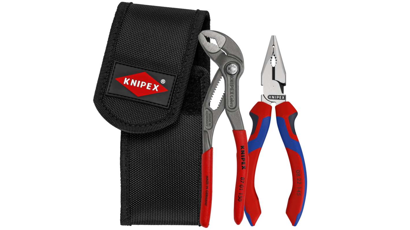 Knipex 2-Piece Plier Set, Straight Tip, 159 mm Overall