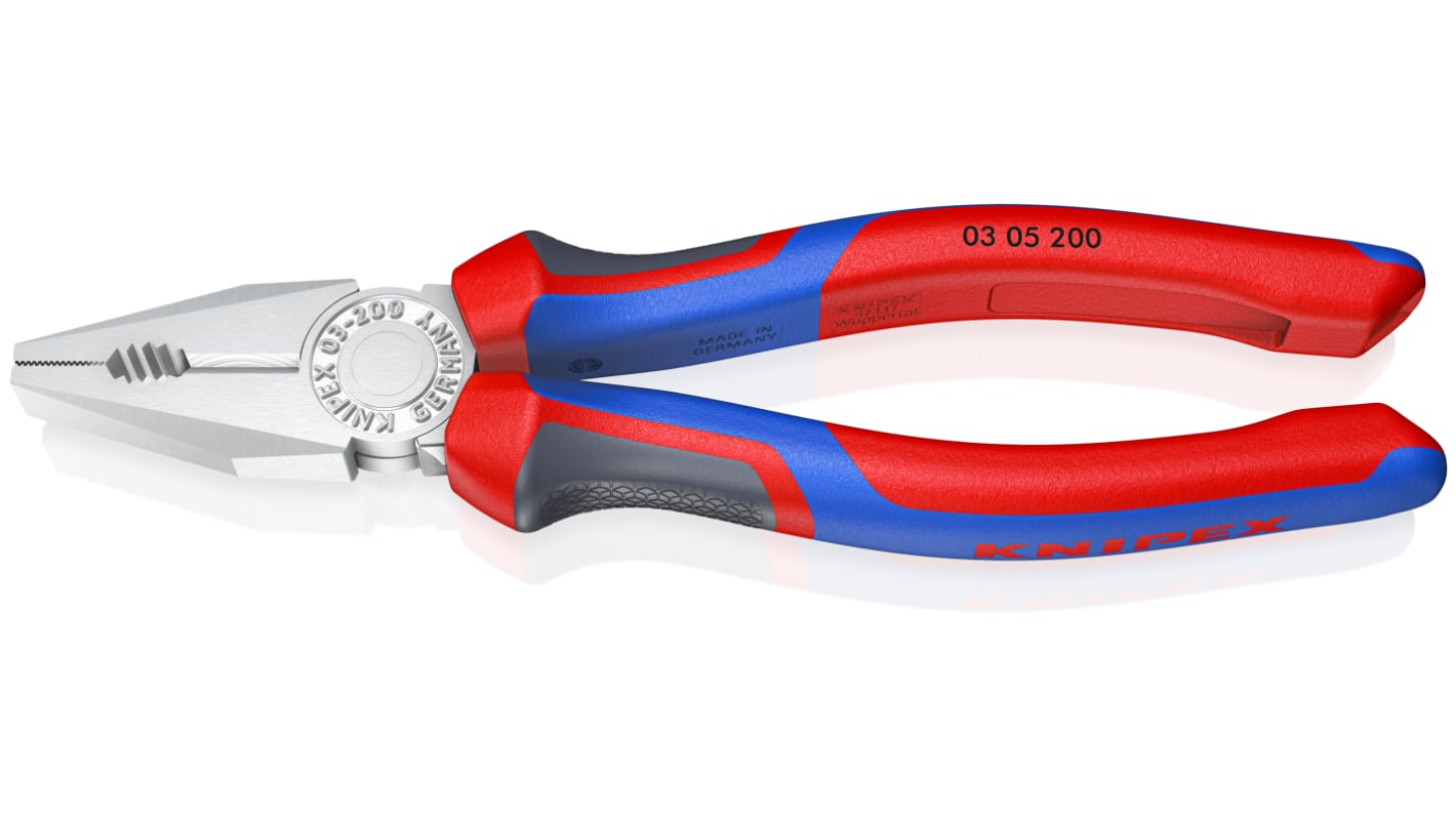 Knipex Combination Pliers, 200 mm Overall, Straight Tip