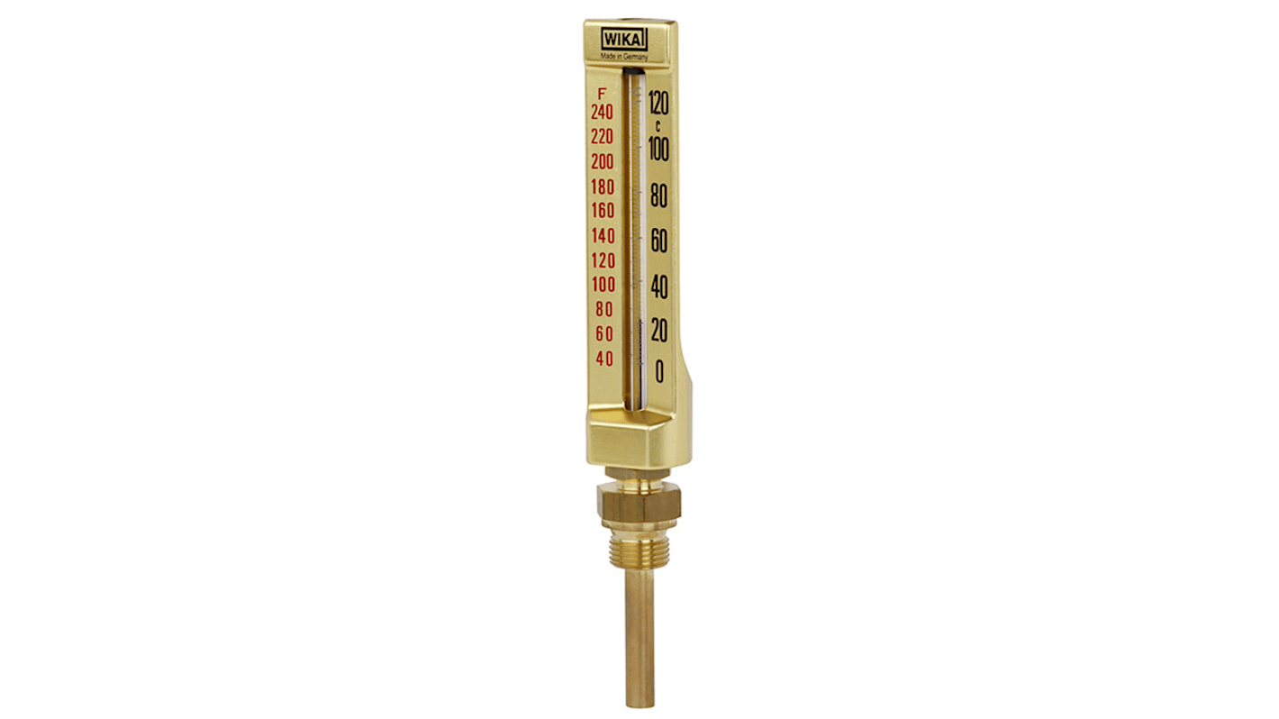 WIKA Zeigerthermometer Rundes Ziffernblatt, 0 → 160 °C, Skalen-Ø 110 x 30mm