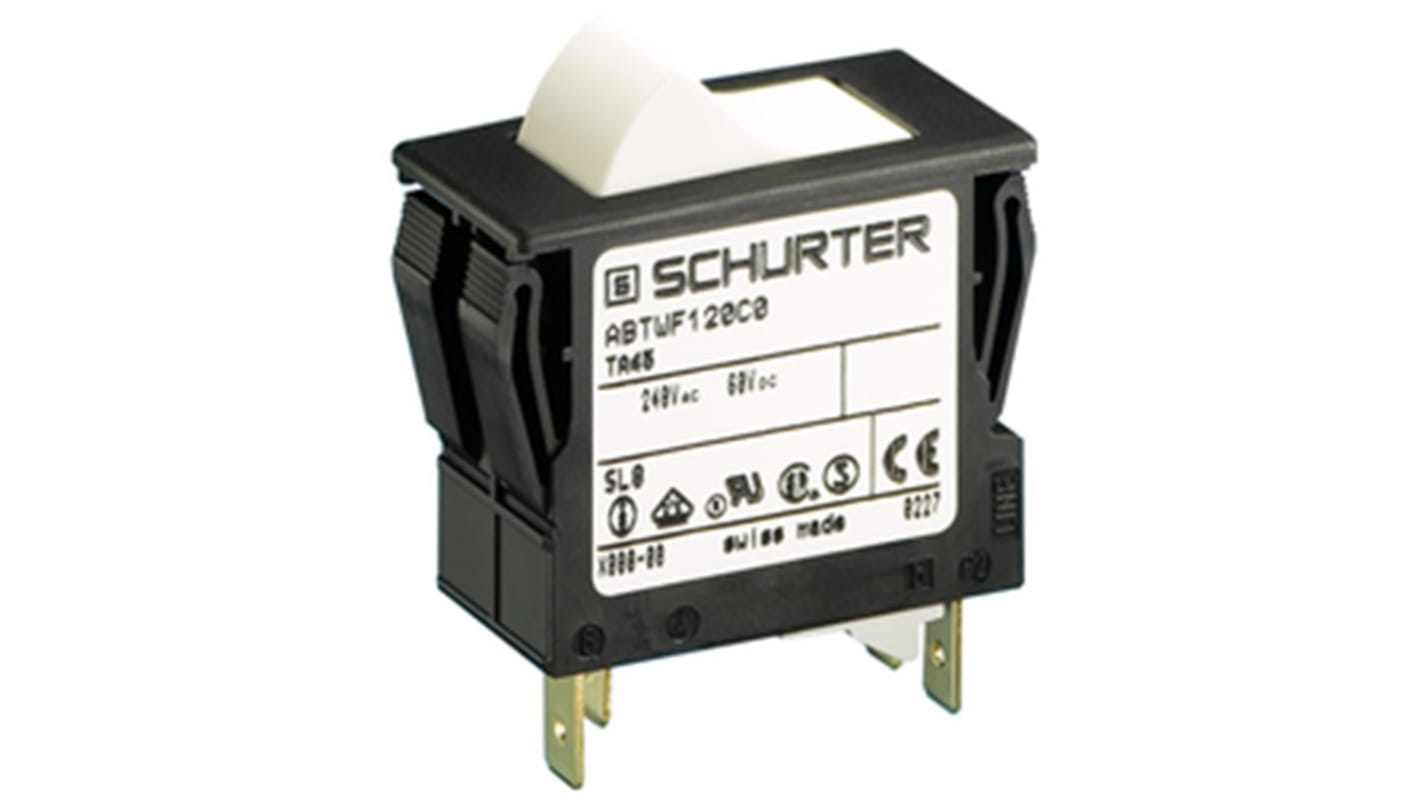 Interruttore termico Schurter TA45, 2 poli, 15A, 240V ca