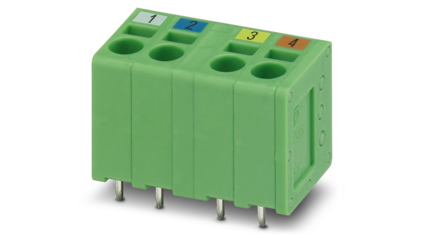 Phoenix Contact PCB端子排, 4p, 5mm间距, 23A, PCB安装, PCB端接, 5/ 4-V-EX PROFINET 2, SPT 2系列