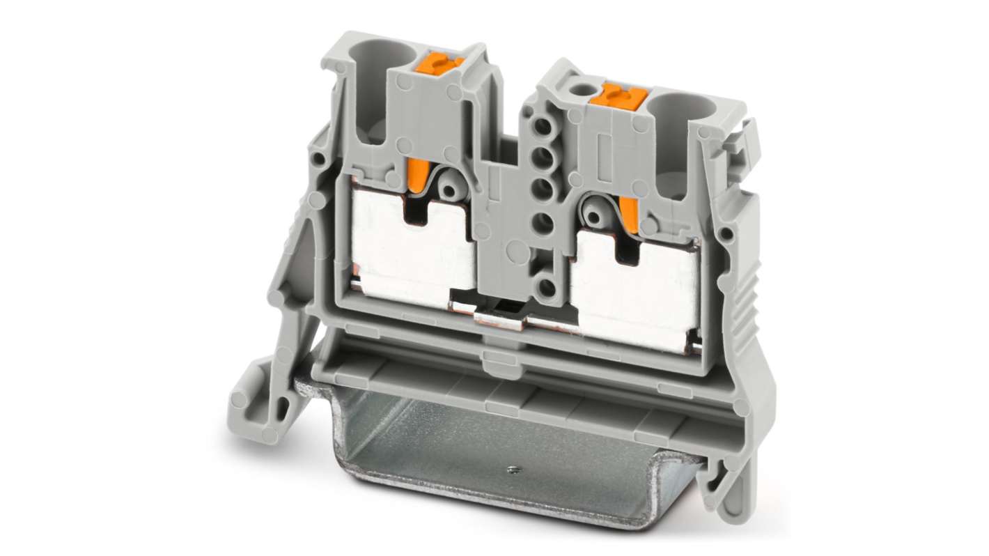 Phoenix Contact 1073553 5-NS 35, MPT 2 Series Grey, 2.5mm², 1-Level, Push In Termination