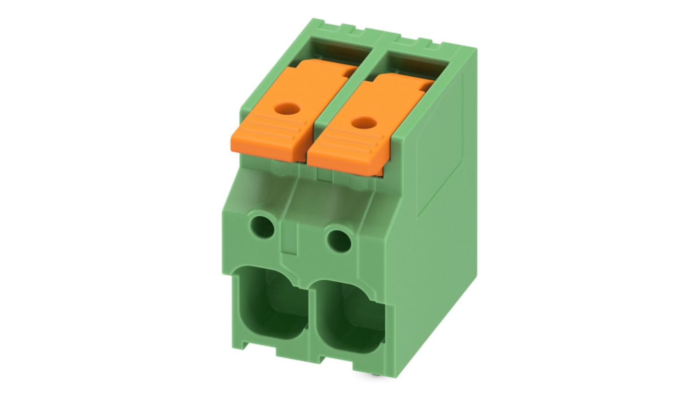 Phoenix Contact 5-ZB, LPT 6/ 2-7 Series PCB Terminal Block, 2-Contact, 7.5mm Pitch, PCB Mount, 1-Row, PCB Termination